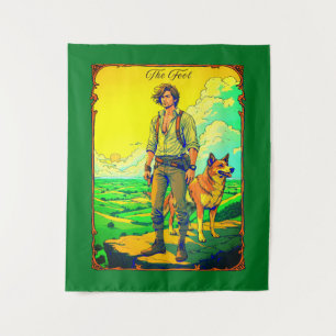 Tenture Illustration de la carte Tarot, l'idiot