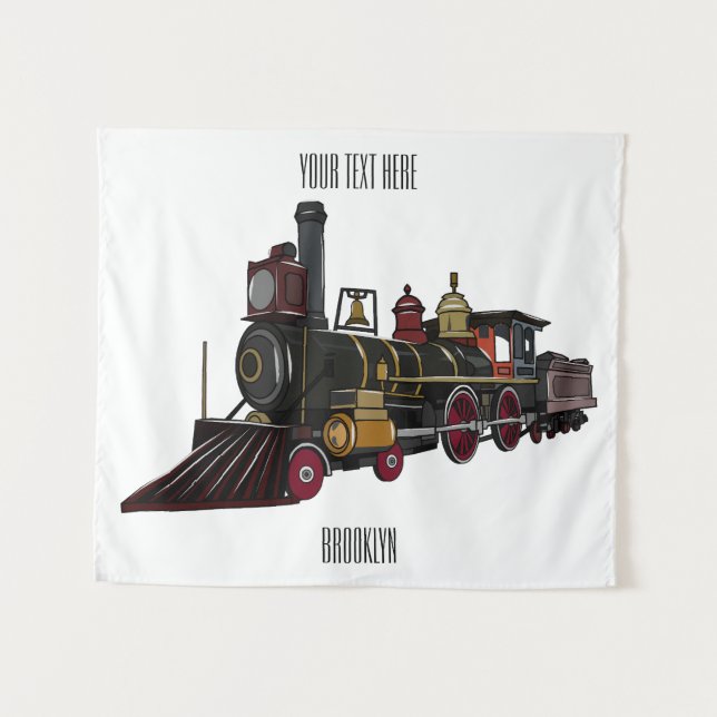 Tenture Illustration de la locomotive à vapeur (Devant (Horizontal))