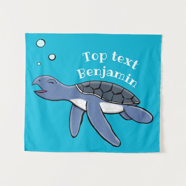 Tenture Illustration de la petite tortue de mer (Devant (Horizontal))