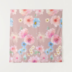 Tenture Illustration de l'aquarelle des fleurs. Coloris aq