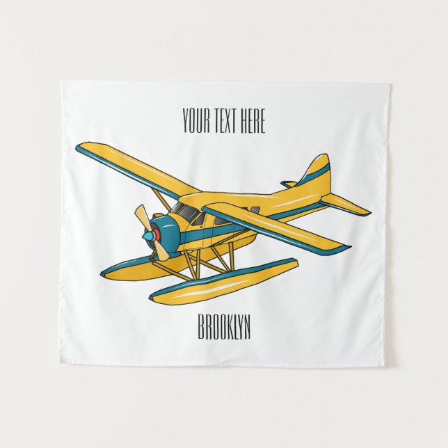 Tenture Illustration d'hydravion (Devant (Horizontal))