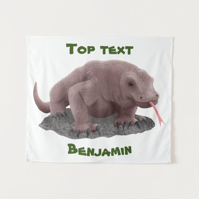 Tenture Illustration du dragon de Komodo (Devant (Horizontal))