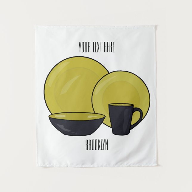 Tenture Illustration du jeu de produits de table (Devant)