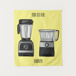 Tenture Illustration du processeur et du mixeur alimentair