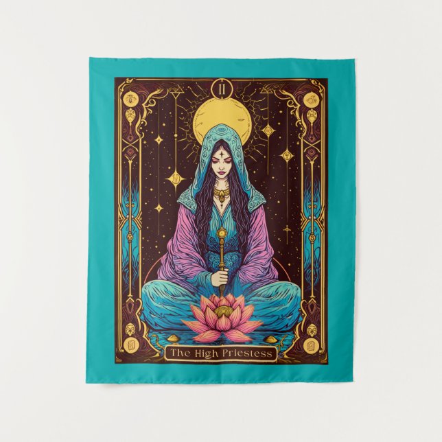 Tenture Illustration du Tarot, la Haute Prêtesse (Devant)