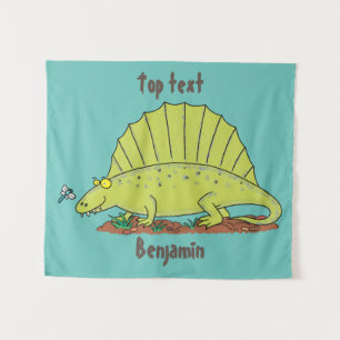 Tenture Illustration d'un dimétrodon vert mignon