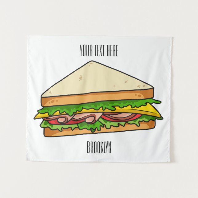 Tenture Illustration Sandwich (Devant (Horizontal))