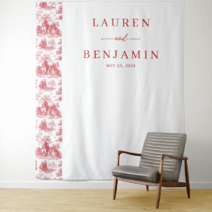 Tenture Illustrations Élégantes de Maison Rouge