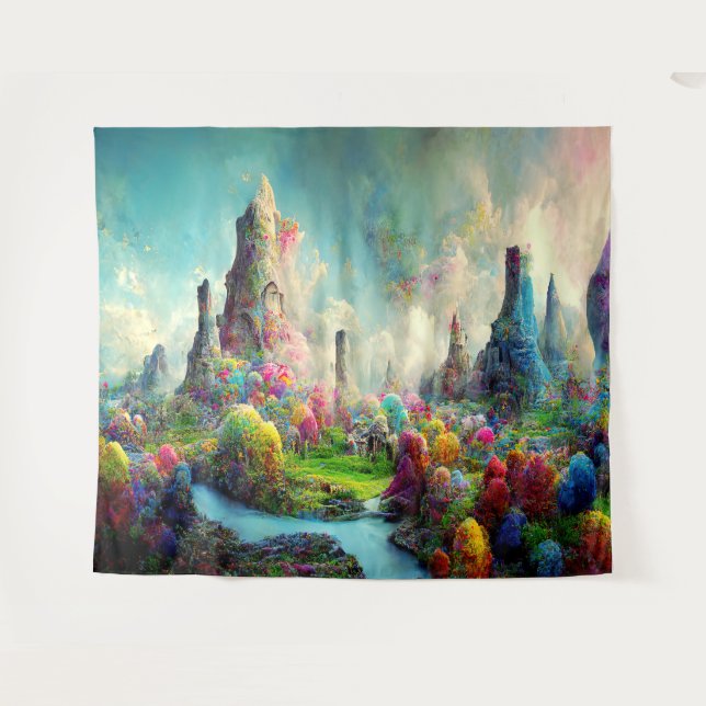Tenture Imaginaire coloré Alien Nature Paysage (Devant (Horizontal))