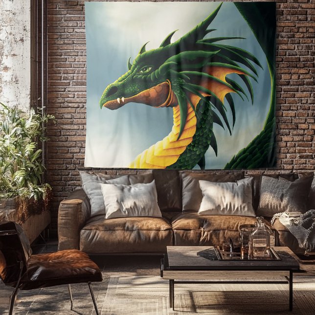Tenture Imaginaire Dragon Vert (Créateur téléchargé)