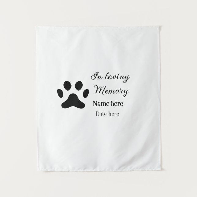 Tenture In loving memory memorial keepsake add pet name (Devant)