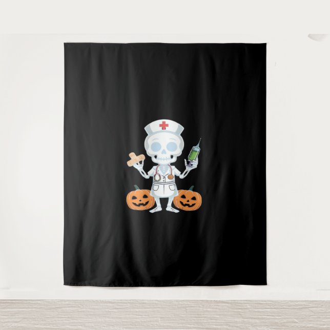 Tenture Infirmière d'Halloween Squelette drôle Plaisanteri (Devant)