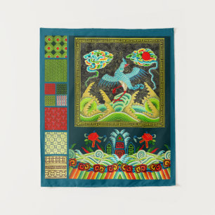 Tenture Insigne de classement chinois et collage de motifs