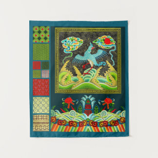 Tenture Insigne de classement chinois et collage de motifs
