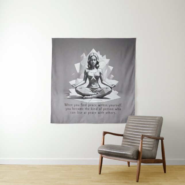 Tenture Instructeur de méditation Yoga Reiki Master Lotus  (En situation)