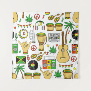 Tenture Instruments de musique : Reggae Arrière - plan san