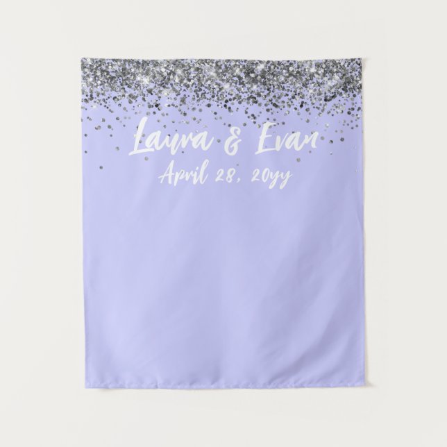 Tenture Interwinkle violet argenté Mariage Photo Booth Pro (Devant)