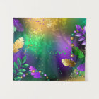 Iridescente mardi gras arrière - plan avec perles