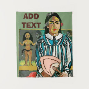 Tenture Island Woman, ajouter du texte, Tapestry