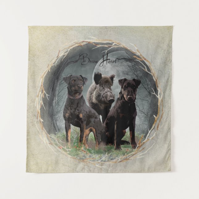 Tenture Jagdterrier, coeur courageux (Devant)