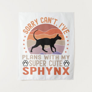 Tenture J'ai des plans avec mon chat Sphynx