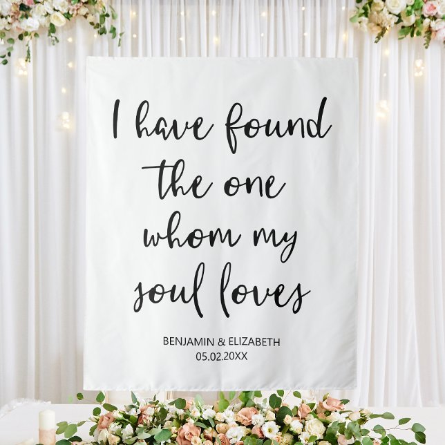 Tenture J'ai Trouvé Le Fond De Mariage Personnalisé Toile  (I Have Found The One Wedding Backdrop Custom
)