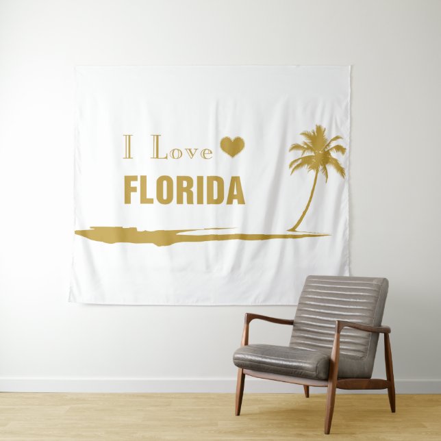 Tenture J'aime Florida Gold (En situation (horizontale))