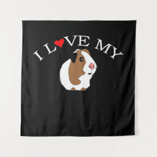 Tenture J'aime le cochon de Guinée Les amoureux des coch