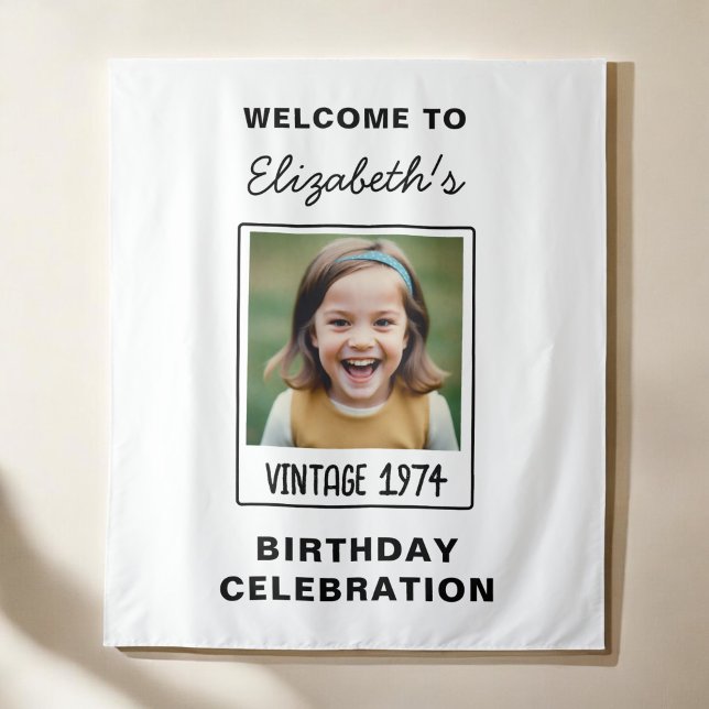 Tenture Jalon vintage Anniversaire Garde photo (Créateur téléchargé)