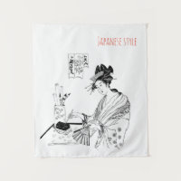 japonais, encre, art, geisha, graphisme,