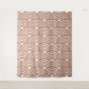 Tenture Japonaise Seigaiha Vave Rust Terracotta