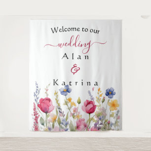 Tenture Jardin coloré Boho Fleurs sauvages