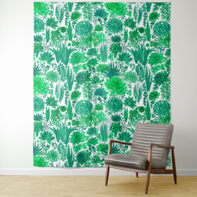 Tenture Jardin succulent (En situation)