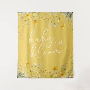 Tenture Jaune Bébé En Fleur Fleurie Fête de Naissance de B