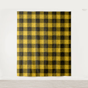Tenture Jaune Croix à carreaux noirs Buffalo Check