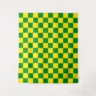 Tenture Jaune vert À damiers Motif chèque