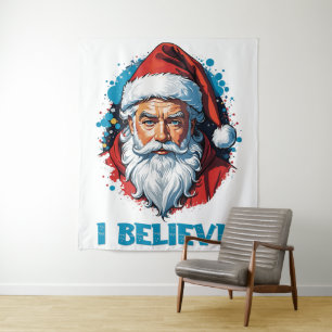 Tenture Je crois en le style Graffiti du Père Noël
