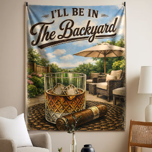 Tenture Je serai dans le jardin, amateur de bourbon et de