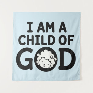 Tenture JE SUIS UN ENFANT DE DIEU Cadeau de Baby Shower