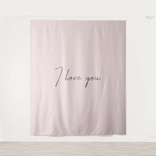 Tenture Je T'Aime Citer Mariage Valentines Day Blush Pink