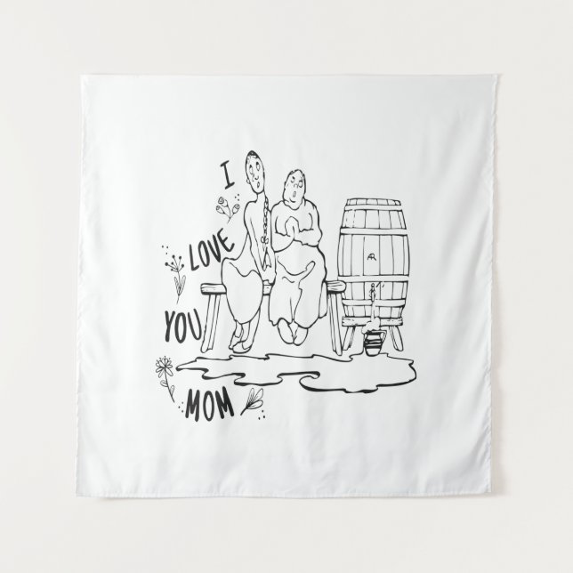 Tenture Je t'aime maman ! T-shirts (Devant)