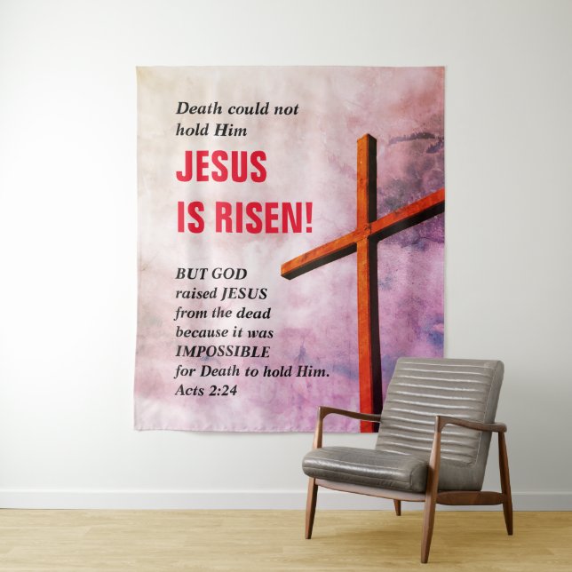 Tenture JÉSUS EST RESSUSCITÉ Église de Pâques (En situation)