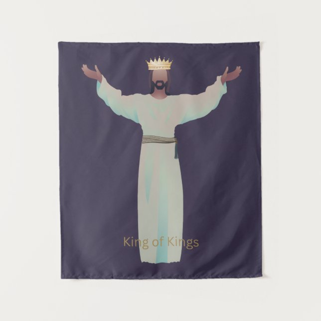 Tenture Jesus "King of Kings" Blanket, Christian Gifts (Devant)