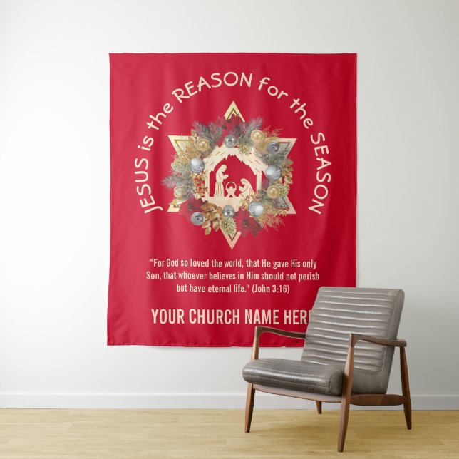 Tenture Jésus personnalisé est la raison de Noël (En situation)