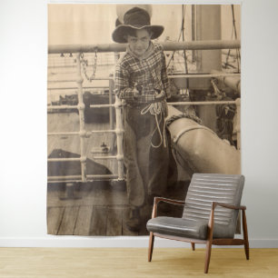 Tenture Jeune cow-boy de 1935 à bord d'un navire