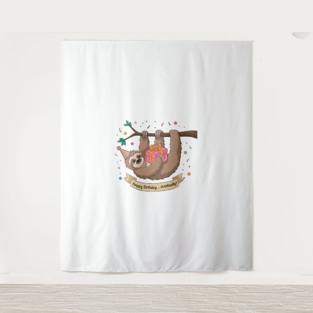 Tenture Joli Anniversaire à la Sloth (Devant)