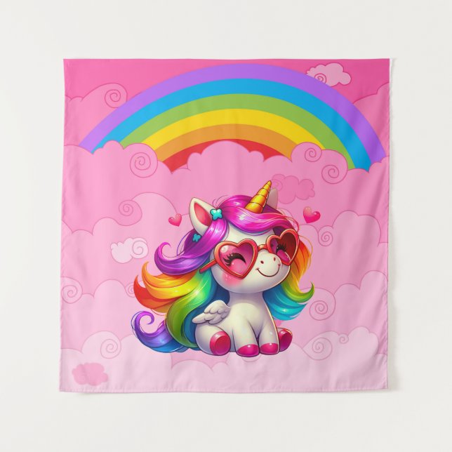 Tenture Joli licorne. (Devant)