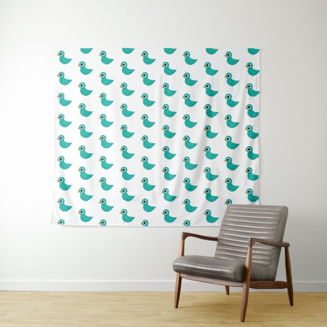 Tenture Joli oiseau bleu (En situation (horizontale))