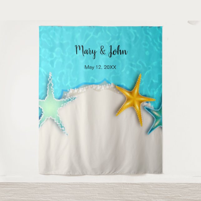 Tenture Joli Starfish Summer Beach Mariage en toile de fon (Devant)
