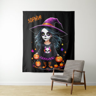 Tenture Jolie Adorable Kawaii Halloween sorcière